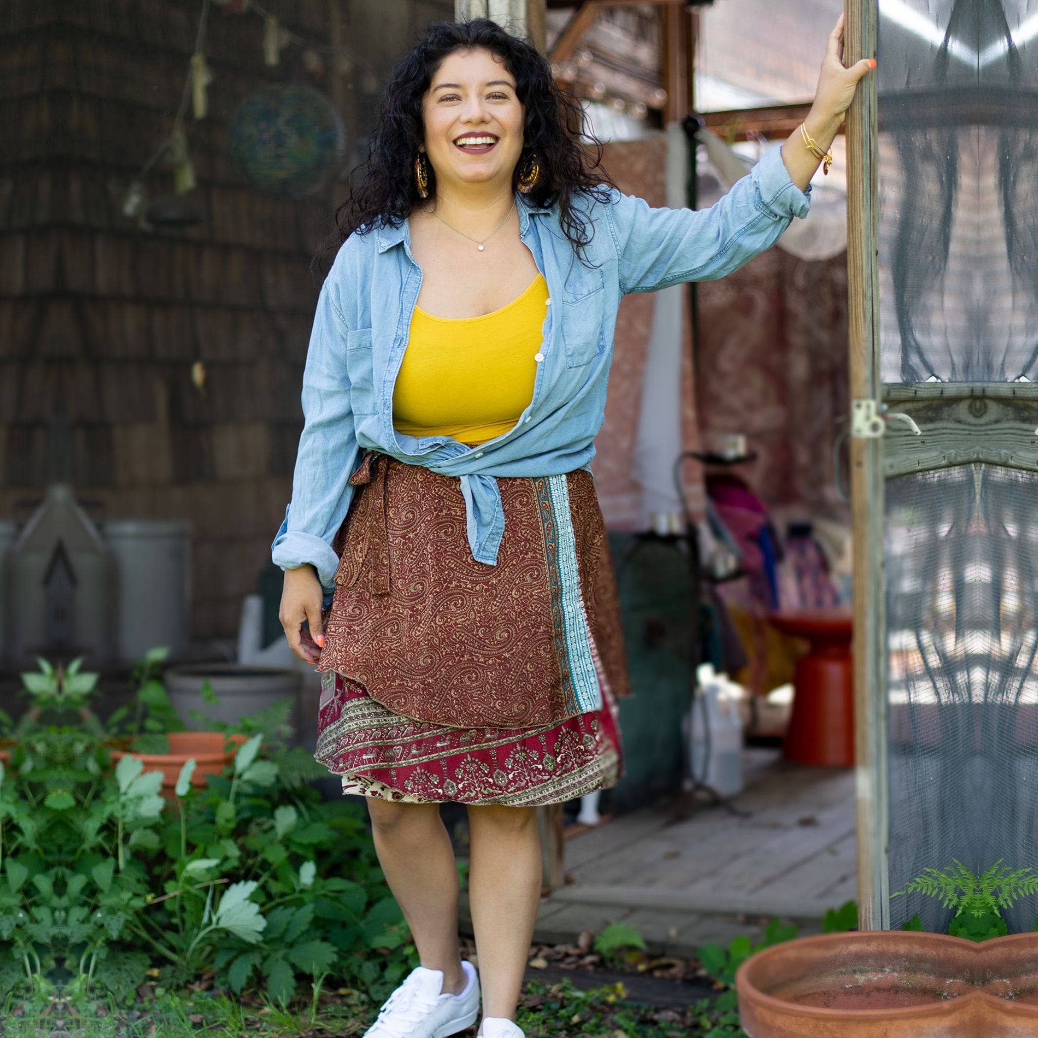 Knee Length Mini Sari Wrap Skirts Lightweight Summer Wardrobe Essential Flirty Beachside Style Darn Good Yarn